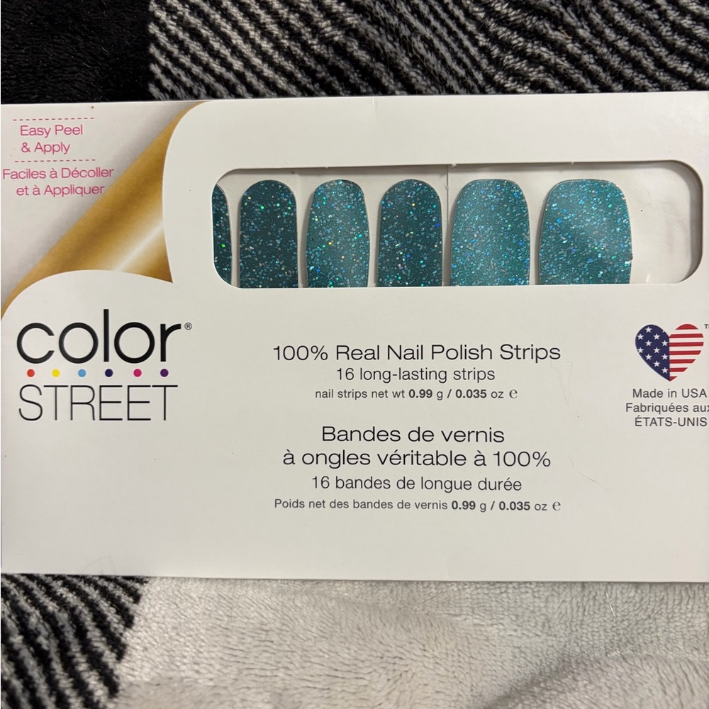 Color Street Teal Sparkle Nail Strips TEAL WE MEET AGAIN
